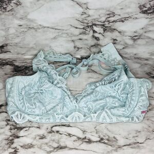 PINK Victoria's Secret Date Unlined Bra Lace Blue Women M Intimate Coquette